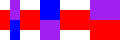 a center-aligned sequence of images (a solid red 10-by-20 rectangle beside a center-aligned stack of images (a solid purple 10-by-20 rectangle above a solid blue 10-by-20 rectangle) beside a solid red 20-by-20 rectangle beside a center-aligned stack of images (a solid blue 20-by-20 rectangle above a solid purple 20-by-20 rectangle) beside a solid red 30-by-20 rectangle beside a center-aligned stack of images (a solid purple 30-by-20 rectangle above a solid red 30-by-20 rectangle))