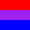 A red stripe over a purple stripe over a blue stripe