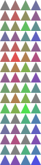 A four-wide-by-sixteen-tall grid of triangles