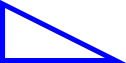 a transparent 100-by-50 right triangle with a width-5 blue outline