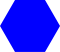 a solid blue hexagon