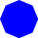 a solid blue octagon