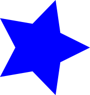 a solid blue somewhat "fat" star